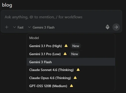 Antigravity quota reached message